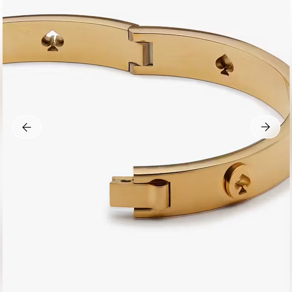 Kate Spade Spot The Spade Studded Hinged Bangle Gold NWT - Picture 3 of 6